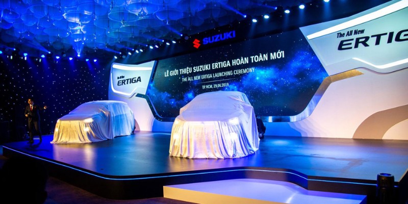 Backdrop lễ ra mắt sản phẩm Suzuki