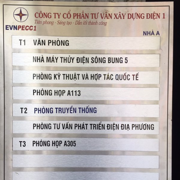 Biển chỉ dẫn công ty ECNPEC