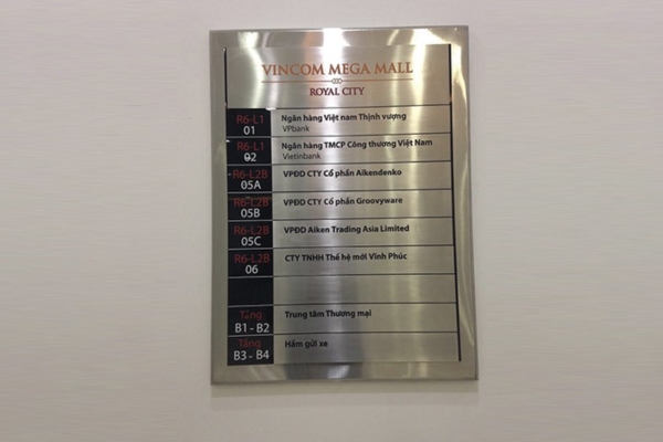 Biển chỉ dẫn tòa nhà Inox