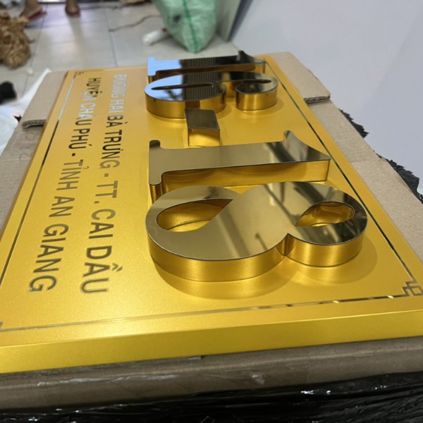 Biển số nhà inox chữ nổi