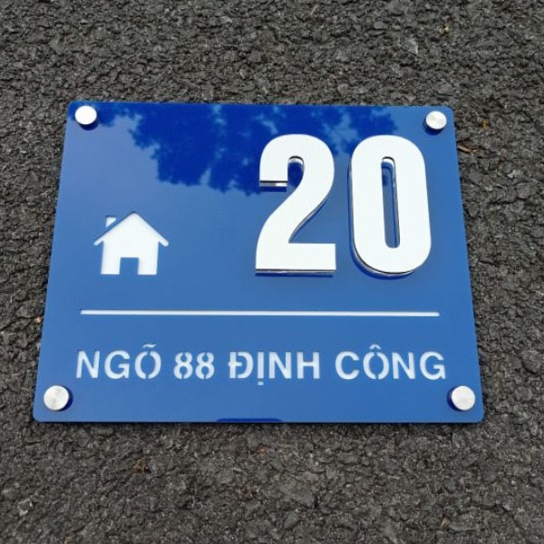 Biển số nhà mica in decal