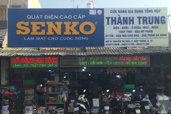 Bảng hiệu cửa hàng gia dụng gia dụng Thành Trung
