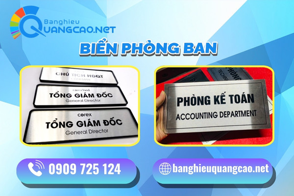 Dịch vụ làm biển phòng ban giá rẻ, uy tín tại TPHCM