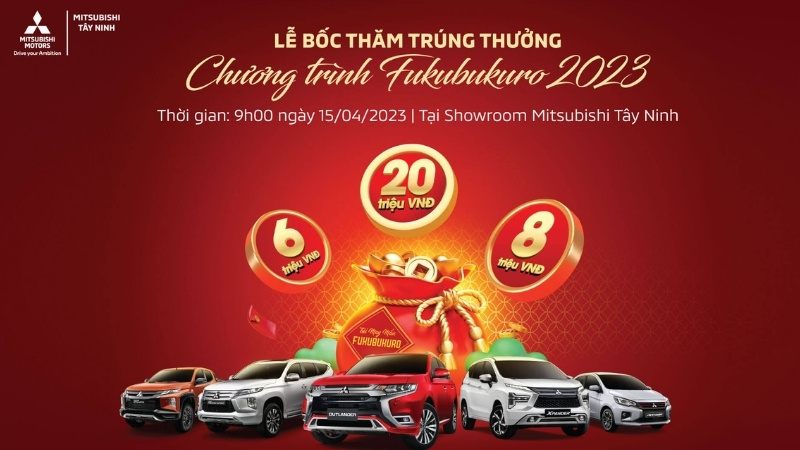 Backdrop bốc thăm xe Mitsubishi
