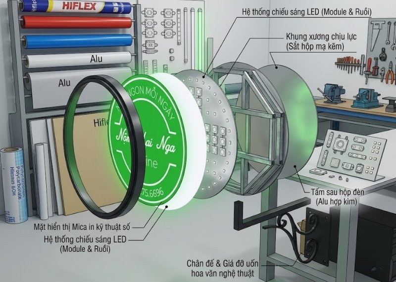 Cấu tạo biển vẫy quảng cáo