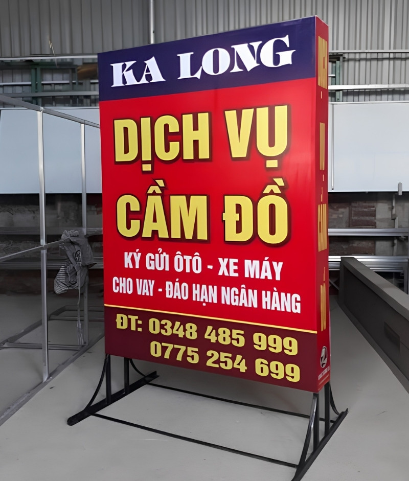 Hộp đèn đứng dịch vụ cầm đồ
