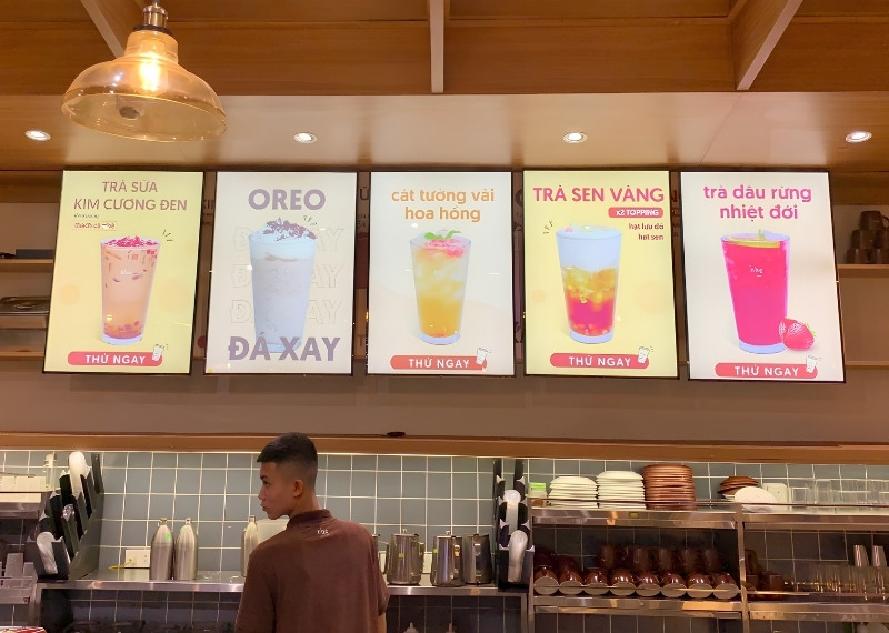 Hộp đèn menu LED ấn tượng