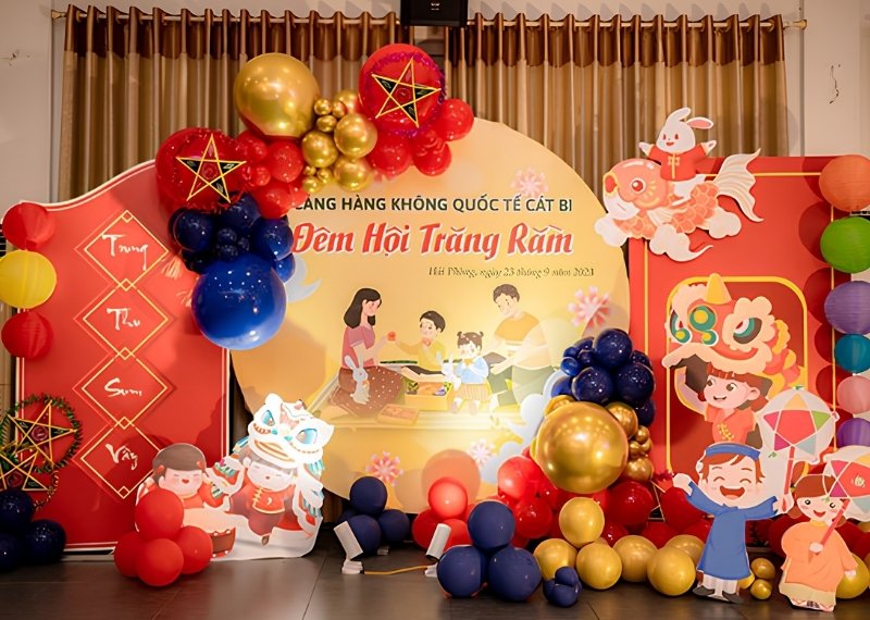 Backdrop Tết Trung Thu Cảng Hàng Không Quốc Tế Cát Bi