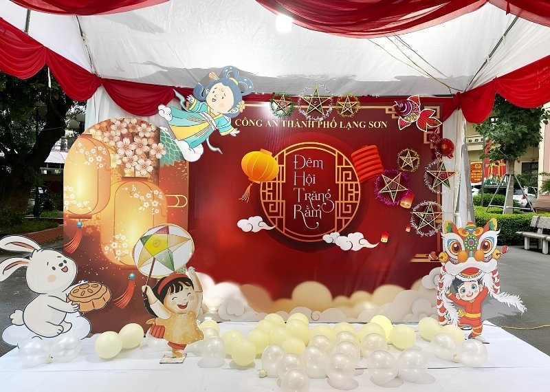Backdrop Trung Thu công an TP Lạng Sơn