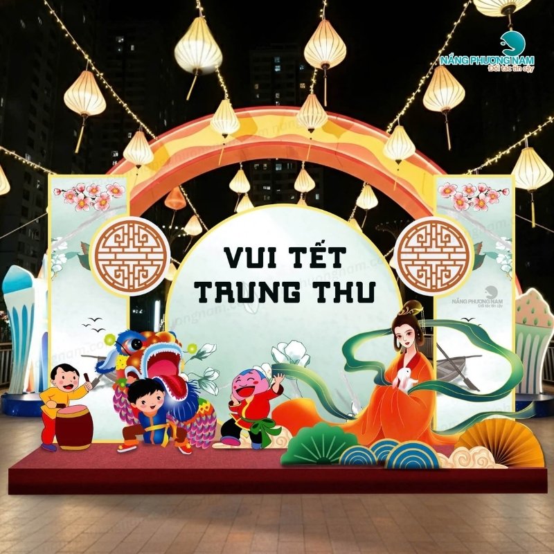 Backdrop vui Tết Trung Thu