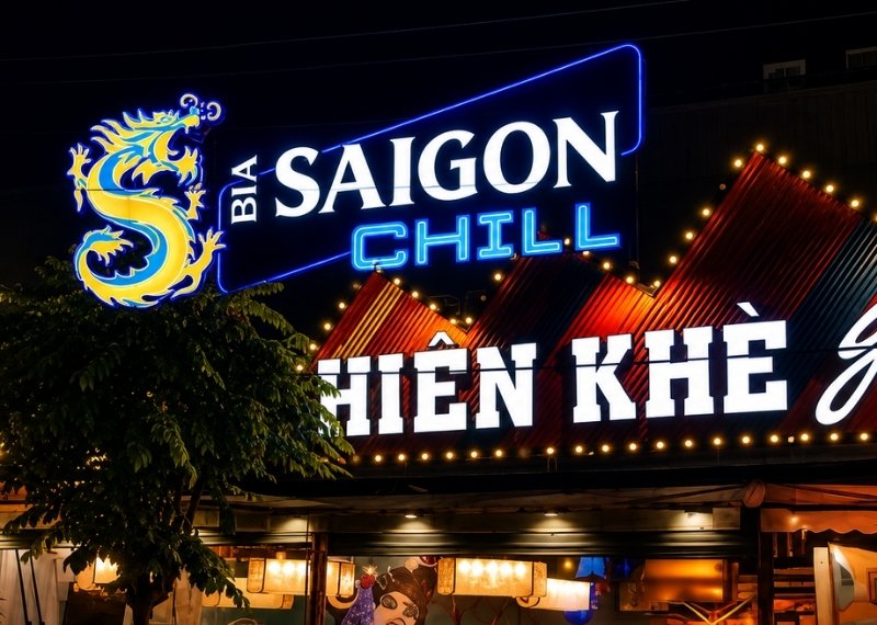 Mẫu bảng hiệu bia Sài Gòn Chill đẹp