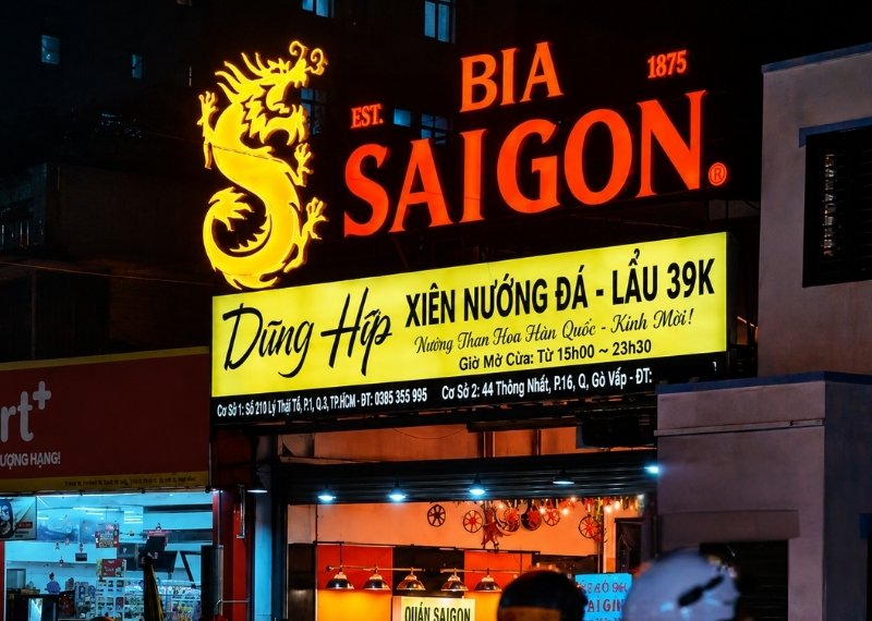 Mẫu bảng hiệu bia Sài Gòn truyền thống